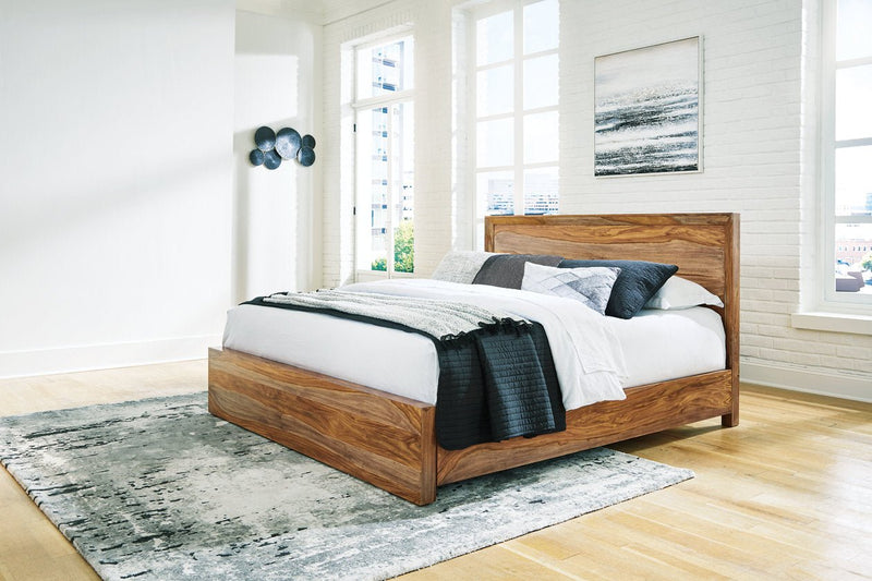 Dressonni Brown Queen Panel Bed - DMV FurnitureQueen Bed