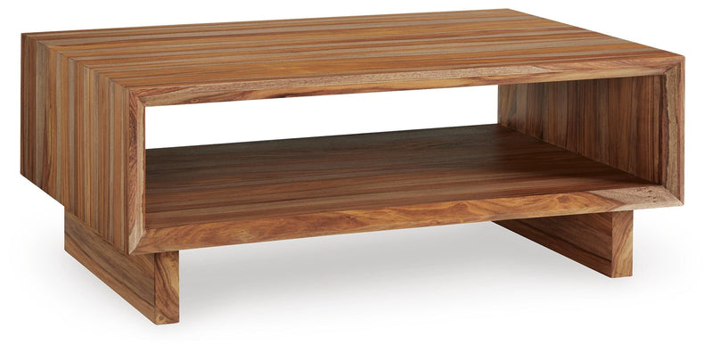 Dressonni Coffee Table with 2 End Tables in Brown - PKG020850