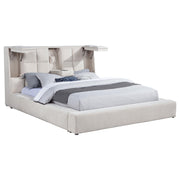 Dreux Upholstered California King Panel Platform Bed Cream - 315948CRMKW