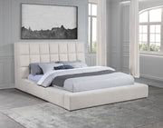 Dreux Upholstered Eastern King Panel Platform Bed Cream - 315948CRMKE