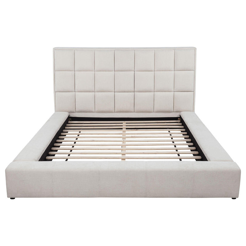 Dreux Upholstered Eastern King Panel Platform Bed Cream - 315948CRMKE