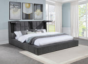 Dreux Upholstered Eastern King Panel Platform Bed Grey - 315948GRYKE