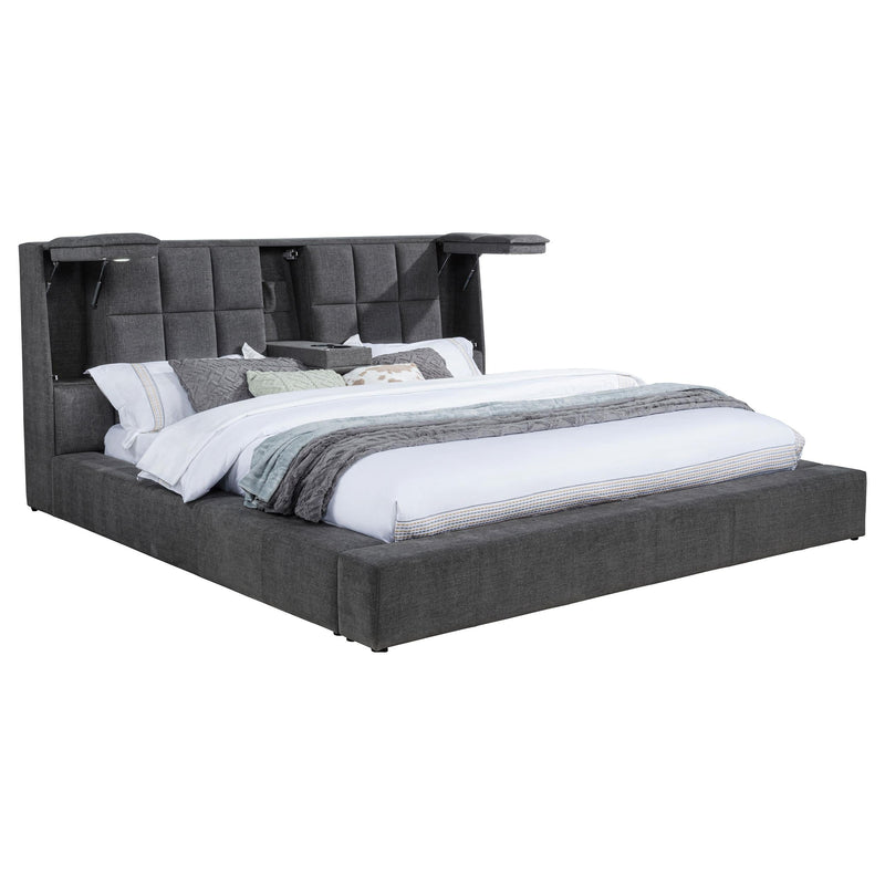 Dreux Upholstered Eastern King Panel Platform Bed Grey - 315948GRYKE