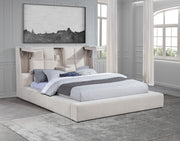 Dreux Upholstered Queen Panel Platform Bed Cream - 315948CRMQ