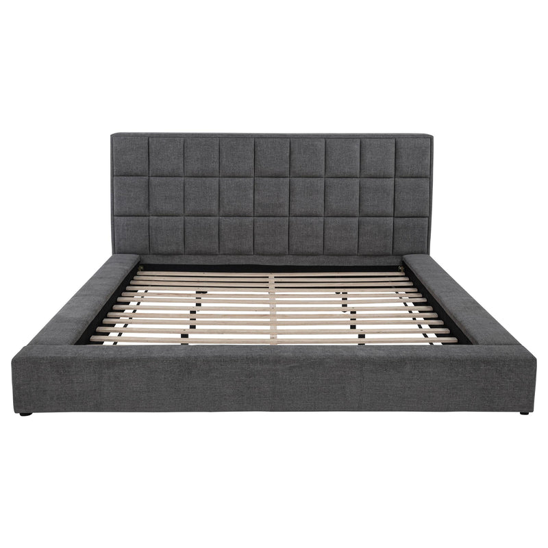 Dreux Upholstered Queen Panel Platform Bed Grey - 315948GRYQ