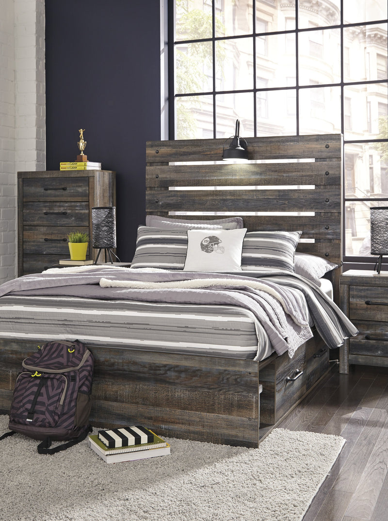 Drystan Brown Full Side Storage Platform Bed - DMV FurnitureFull Bed
