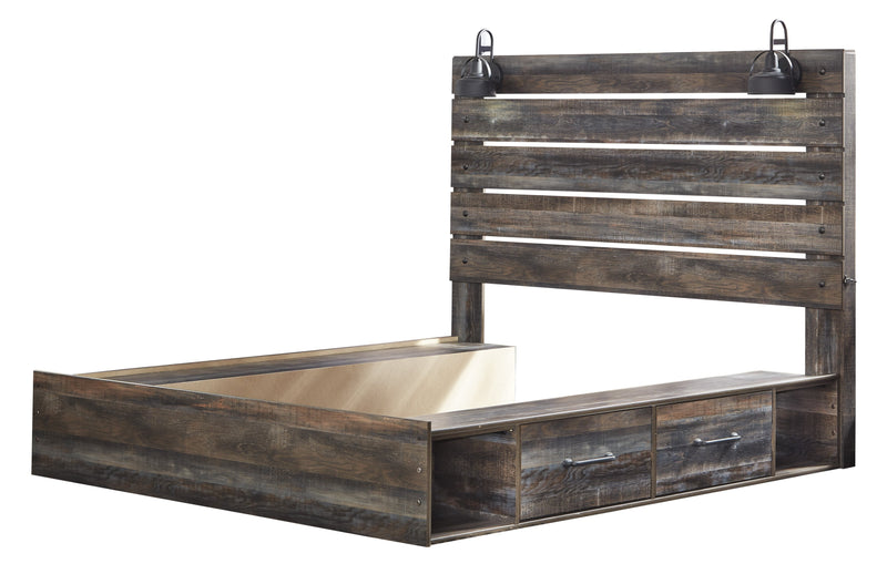 Drystan Brown King Side Storage Platform Bed - DMV FurnitureKing Bed