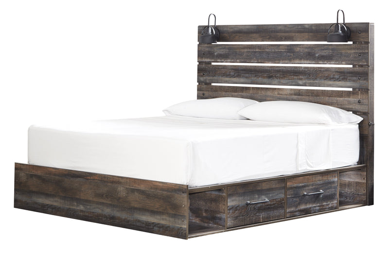 Drystan Brown King Side Storage Platform Bed - DMV FurnitureKing Bed
