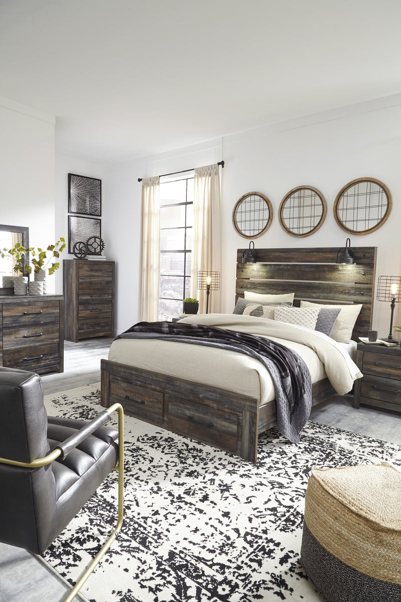 Drystan Brown Queen Footboard Storage Bed - DMV FurnitureQueen Bed