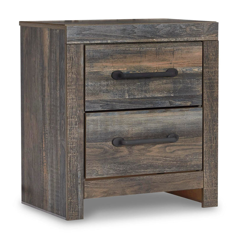 Drystan Full Bookcase Bed with 2 Storage Drawers with Mirrored Dresser, Chest and 2 Nightstands in Multi - PKG003337