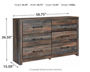Drystan Full Bookcase Bed with 4 Storage Drawers with Dresser in Multi from Ashley - DMV Furniture