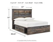 Drystan Full Bookcase Bed with 4 Storage Drawers with Dresser in Multi from Ashley - DMV Furniture