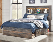 Drystan Full Bookcase Bed with 4 Storage Drawers with Mirrored Dresser and Chest in Multi from Ashley - DMV Furniture