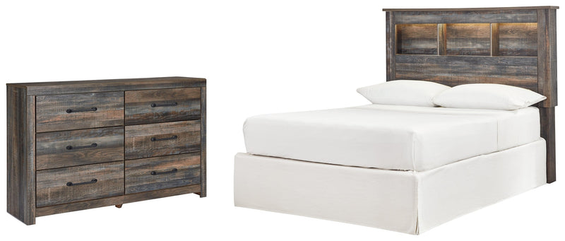 Drystan Full Bookcase Headboard Bed with Dresser in Multi from Ashley - DMV Furniture