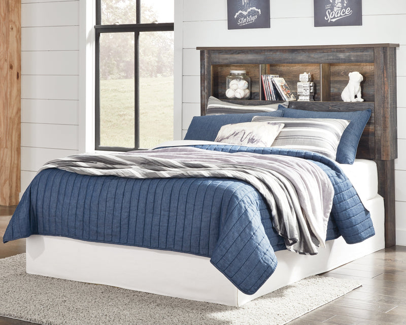 Drystan Full Bookcase Headboard Bed with Mirrored Dresser and 2 Nightstands in Multi from Ashley - DMV Furniture