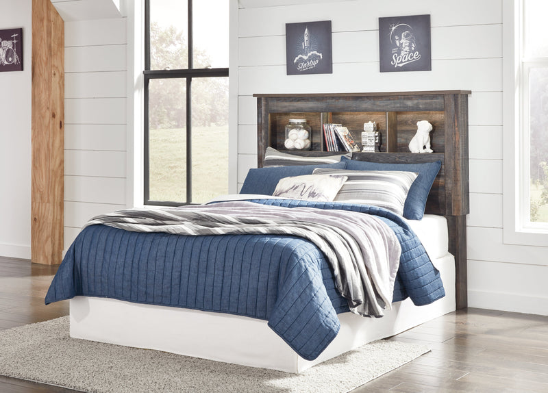 Drystan Full Bookcase Headboard Bed with Mirrored Dresser in Multi from Ashley - DMV Furniture