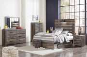 Drystan Full Panel Bed with 2 Storage Drawers with Dresser in Multi - PKG003439