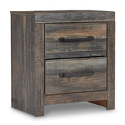 Drystan Full Panel Bed with 2 Storage Drawers with Mirrored Dresser and 2 Nightstands in Multi - PKG003441