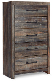 Drystan Full Panel Headboard Bed with Mirrored Dresser, Chest and Nightstand in Multi from Ashley - DMV Furniture