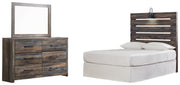 Drystan Full Panel Headboard Bed with Mirrored Dresser in Multi from Ashley - DMV Furniture