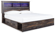 Drystan King Bookcase Bed with 2 Nightstands in Multi - PKG012190