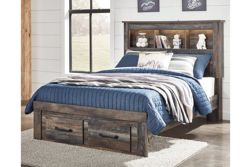 Drystan Multi Full Bookcase Bed with 2 Storage Drawers - DMV FurnitureFull Bed