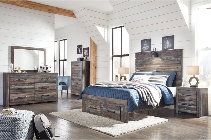 Drystan Multi Full Panel Bed with 2 Storage Drawers - DMV FurnitureFull Bed