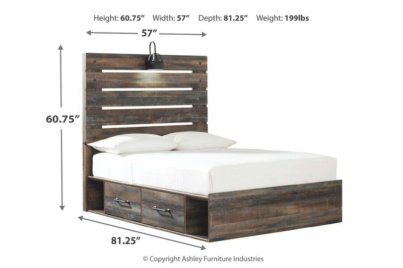 Drystan Multi Full Panel Bed with 2 Storage Drawers - DMV FurnitureFull Bed