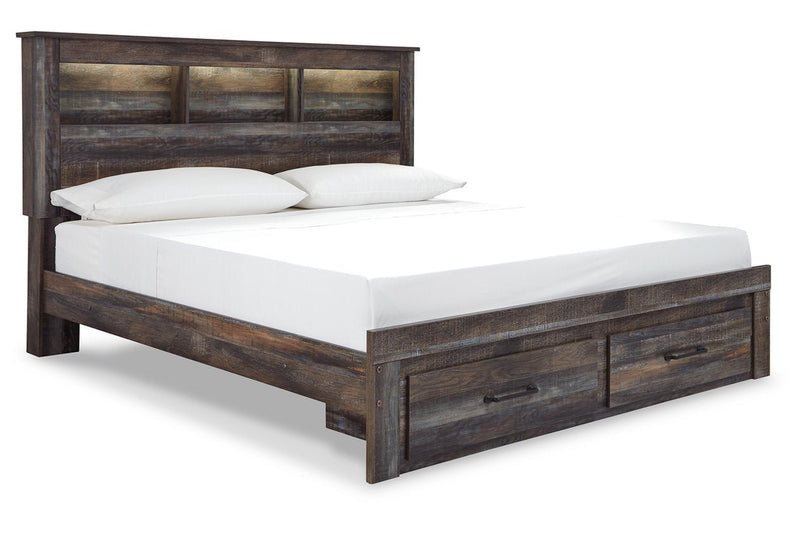 Drystan Multi King Bookcase Bed with 2 Storage Drawers - DMV FurnitureKing Bed