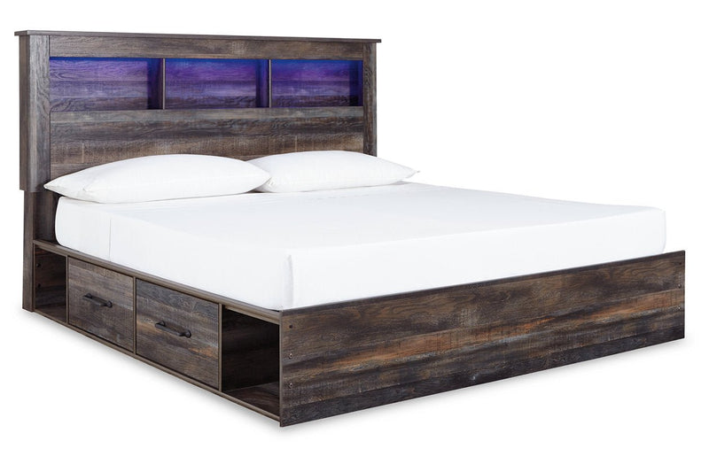 Drystan Multi King Bookcase Bed with 4 Storage Drawers - DMV FurnitureKing Bed