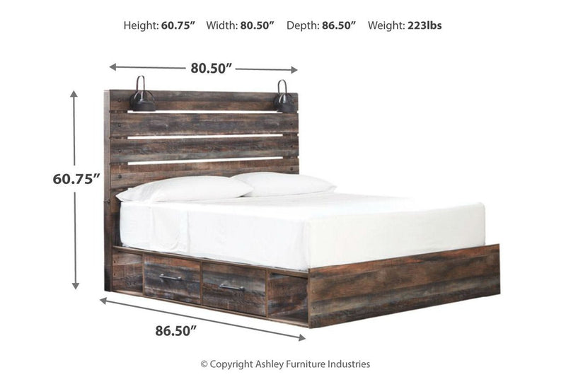 Drystan Multi King Panel Bed with 2 Storage Drawers - DMV FurnitureKing Bed