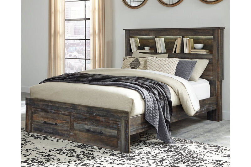 Drystan Multi Queen Bookcase Bed with 2 Storage Drawers - DMV FurnitureQueen Bed