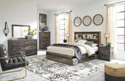 Drystan Multi Queen Bookcase Storage Bed, Dresser, Mirror and 2 Nightstands - B211B19