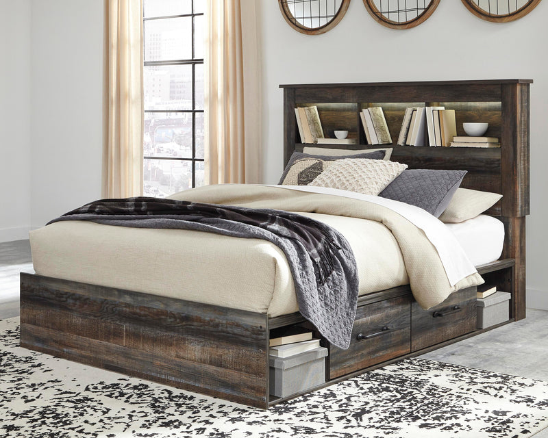 Drystan Multi Queen Bookcase Storage Bed, Dresser, Mirror and 2 Nightstands - B211B19