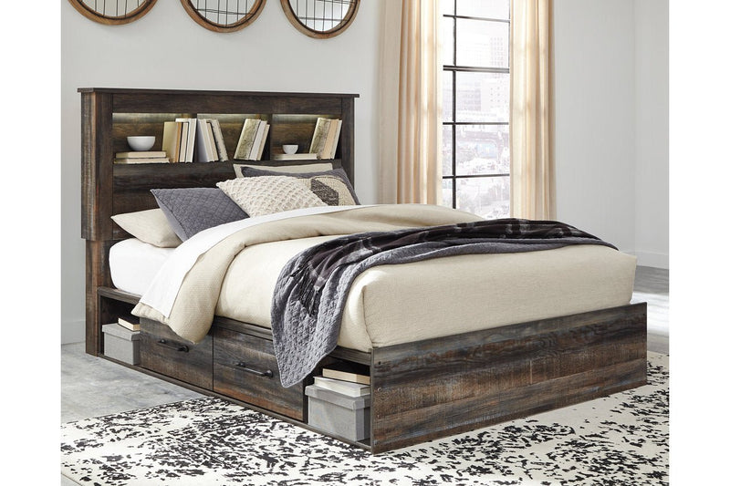 Drystan Multi Queen Platform Bookcase Bed with 2 Storage Drawers - DMV FurnitureQueen Bed