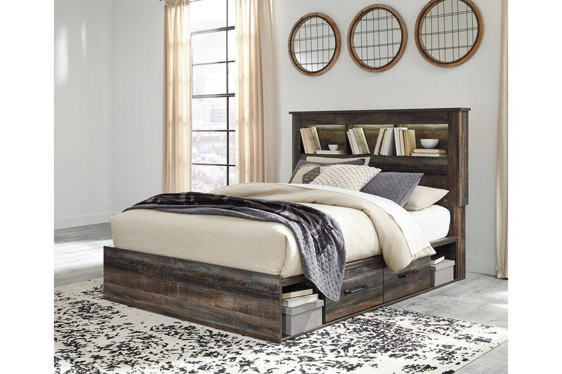 Drystan Multi Queen Platform Bookcase Bed with 4 Storage Drawers - DMV FurnitureQueen Bed