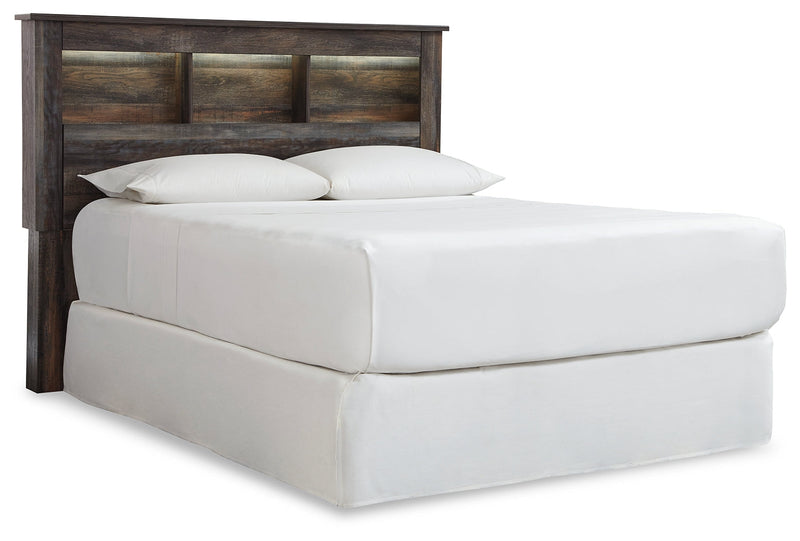 Drystan Queen/Full Bookcase Headboard Bed with Mirrored Dresser, Chest and Nightstand in Multi from Ashley - DMV Furniture