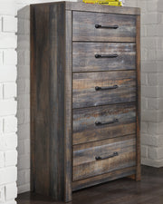 Drystan Queen Panel Headboard Bed with Mirrored Dresser and Chest in Multi from Ashley - DMV Furniture
