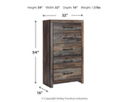 Drystan Queen Panel Headboard Bed with Mirrored Dresser and Chest in Multi from Ashley - DMV Furniture