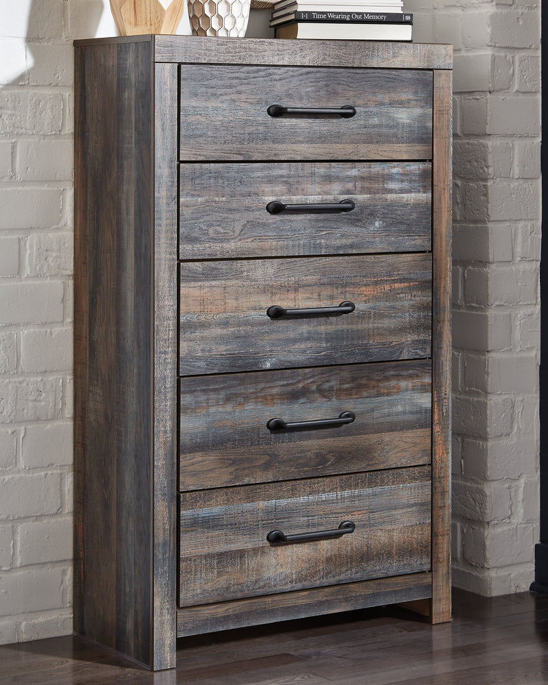 Drystan Twin Panel Bed with Mirrored Dresser, Chest and Nightstand in Multi from Ashley - DMV Furniture