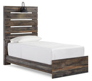 Drystan Twin Panel Bed with Mirrored Dresser in Multi from Ashley - DMV Furniture