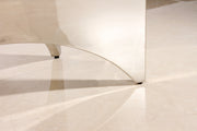 DT2002C - 78 X 39 X 29 - SILVER STAINLESS STEEL + MARBLE  DINING TABLE - 210000007341