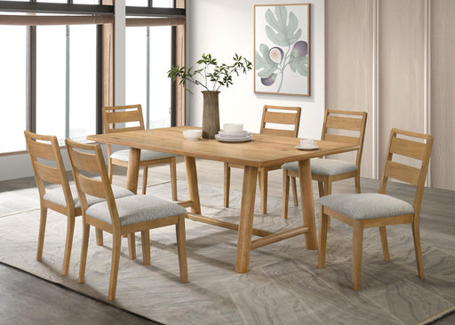 Duncan 7-piece Rectangular Wood Dining Table Set Washed Oak - 193651-S7