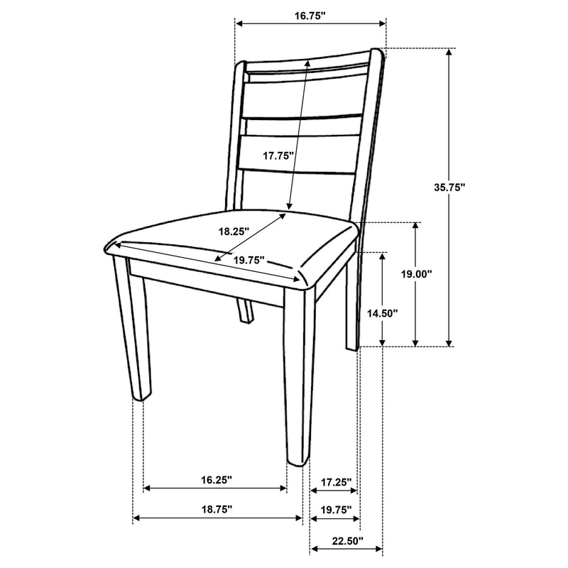 Duncan Ladder Back Dining Side Chair Washed Oak (Set of 2) - 193652