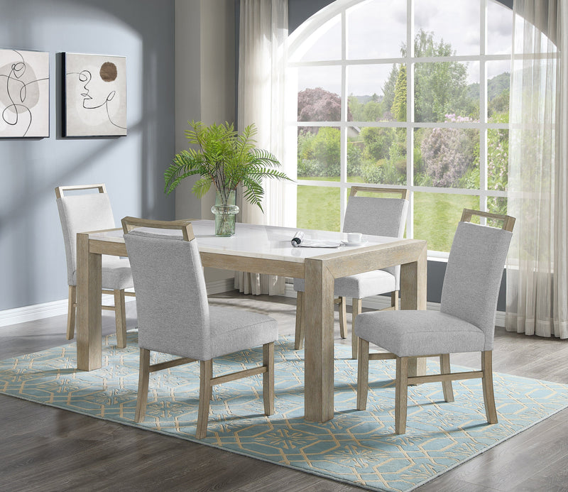 Dune Light Gray Genuine Marble Dining Set - DMV FurnitureDining Room Set
