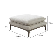 Dylan Ivory Linen 3 - Piece Curved 126" Sectional with Ottoman - DMV FurnitureSectional