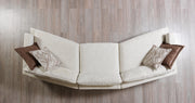 Dylan Ivory Linen 3 - Piece Curved 126" Sectional with Ottoman - DMV FurnitureSectional