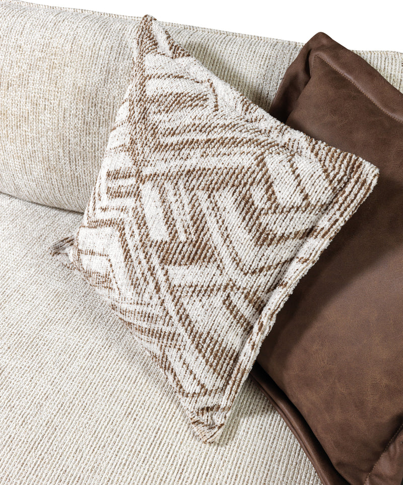 Dylan Ivory Linen 3 - Piece Curved 126" Sectional with Ottoman - DMV FurnitureSectional