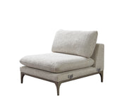 Dylan Ivory Linen 3 - Piece Curved 126" Sectional with Ottoman - DMV FurnitureSectional
