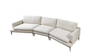 Dylan Ivory Linen 3 - Piece Curved 126" Sectional with Ottoman - DMV FurnitureSectional